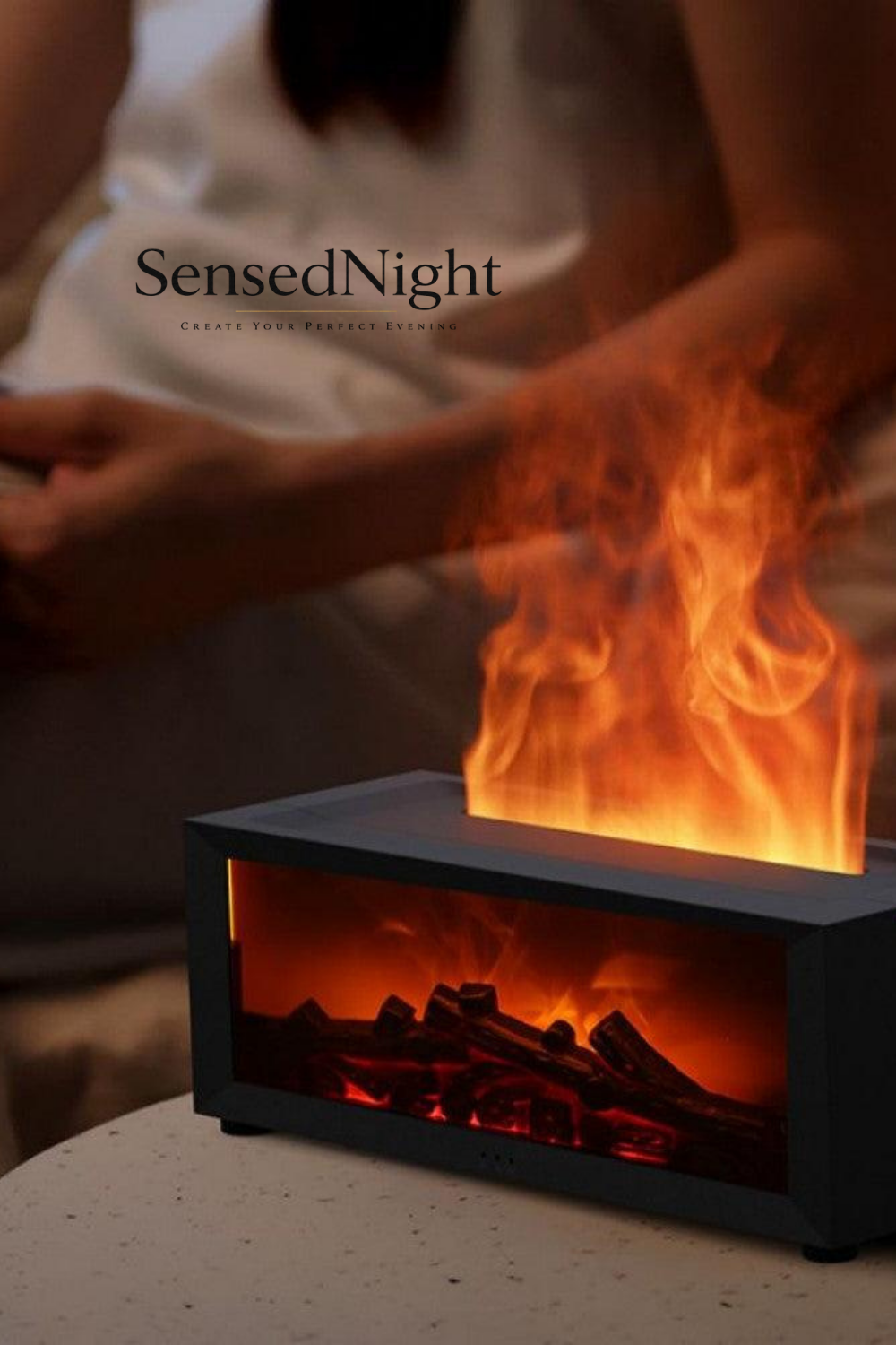 New Creative Fireplace Aromatherapy 150 Waterless Auto Off Colorful Flame Aerial Humidifier for remote home bedrooms AG-DQ717
