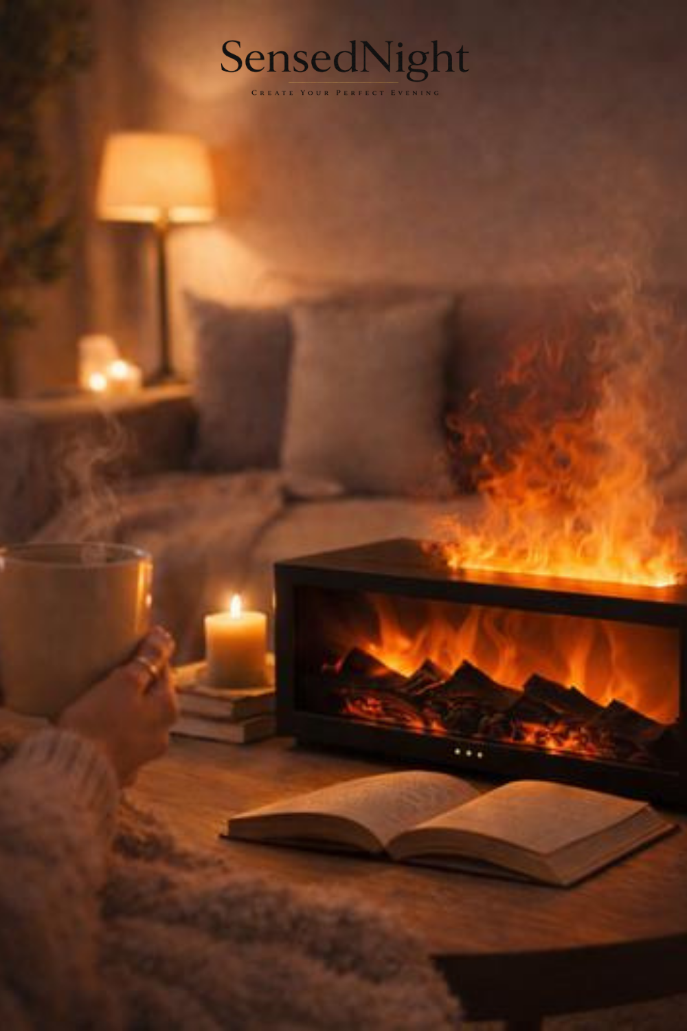 New Creative Fireplace Aromatherapy 150 Waterless Auto Off Colorful Flame Aerial Humidifier for remote home bedrooms AG-DQ717
