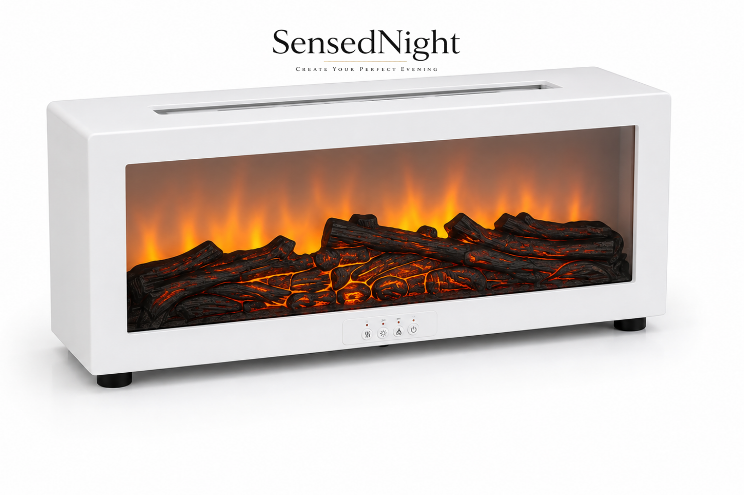 Ultrasonic Fireplace Aroma Diffuser with Realistic LED Flame | Sensed Night™