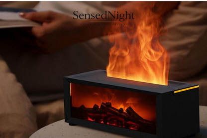 Ultrasonic Fireplace Aroma Diffuser with Realistic LED Flame | Sensed Night™